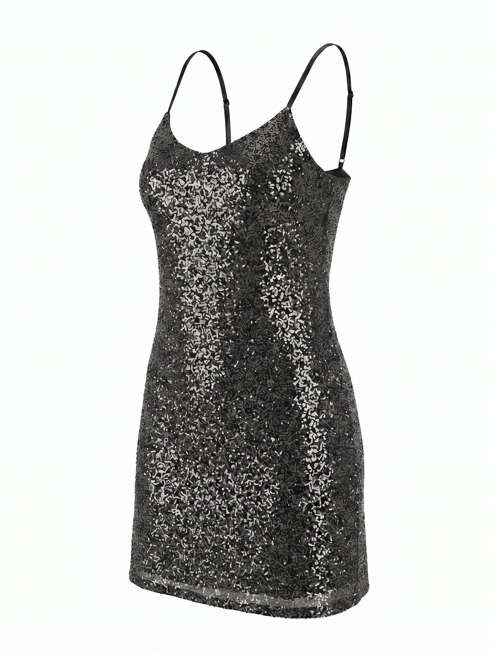 CeCe Black Sequin Mini Slip Dress